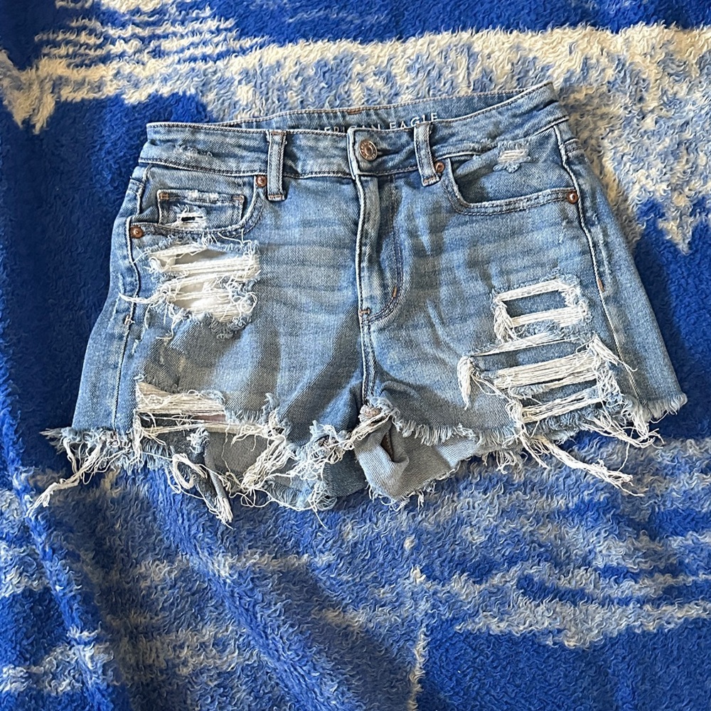 American Eagle Outfitters Distressed Blue Jean Shorts